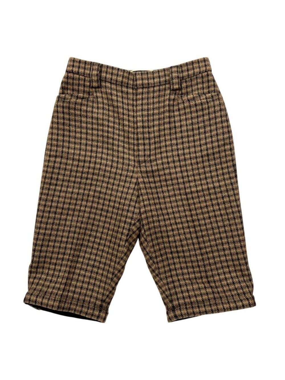 Saint Laurent Paris Wool 100% Check Shorts Brown IT 36